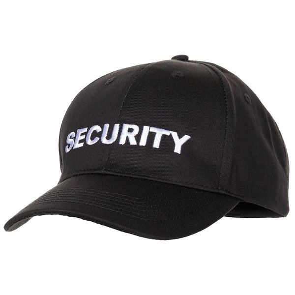 US Cap, zwart, met gestikte "Security"