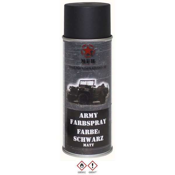 Army Verfspray, zwart, mat, 400 ml RAL9021