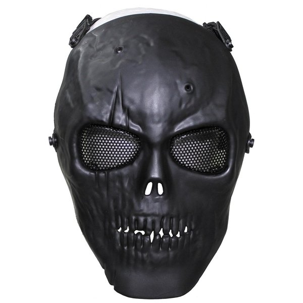 Skelet Masker in Zwart met gaas