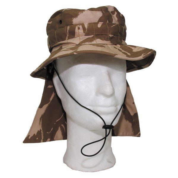 Brit. Combat bush-hoed, nekbescherming, DP desert