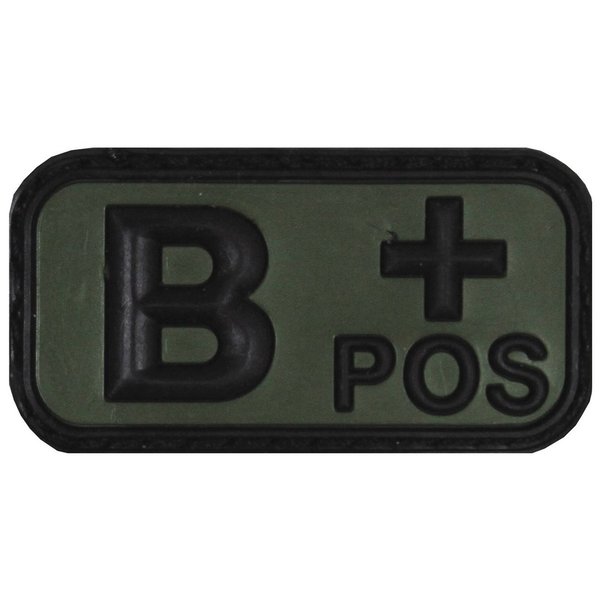Patch / Embleem 3D PVC Bloedgroep "B POS" Olive