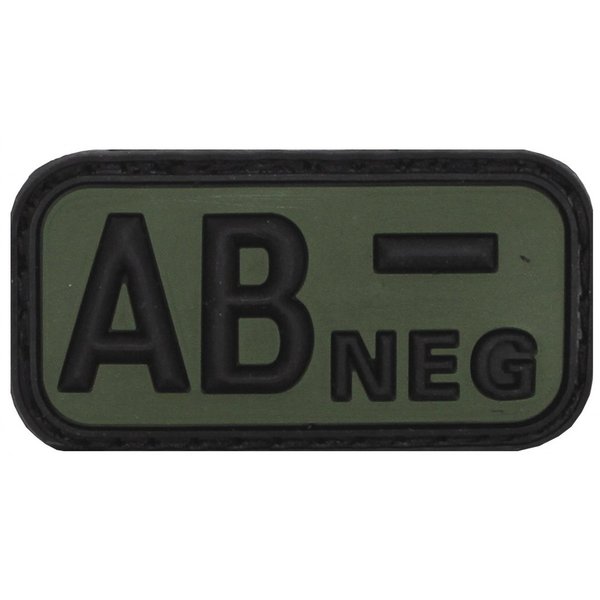 Patch / Embleem 3D PVC Bloedgroep "AB NEG" Olive