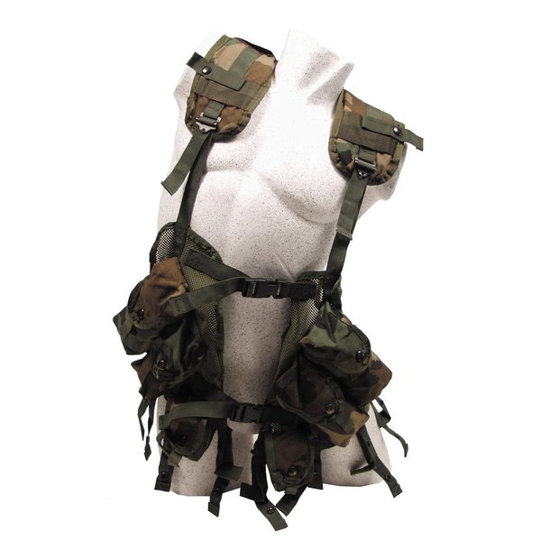 US vest, Tactical load, bearing, woodl., Gebr.