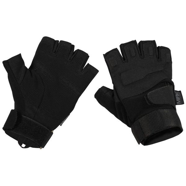 Tactische handschoenen "Pro", halve vinger, zwart